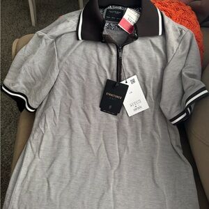 Structure Men's Polo Shirt in Black and White